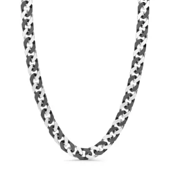 Best Sale Zancan Silver And Black Ceramic Curb Chain Necklace. Colliers