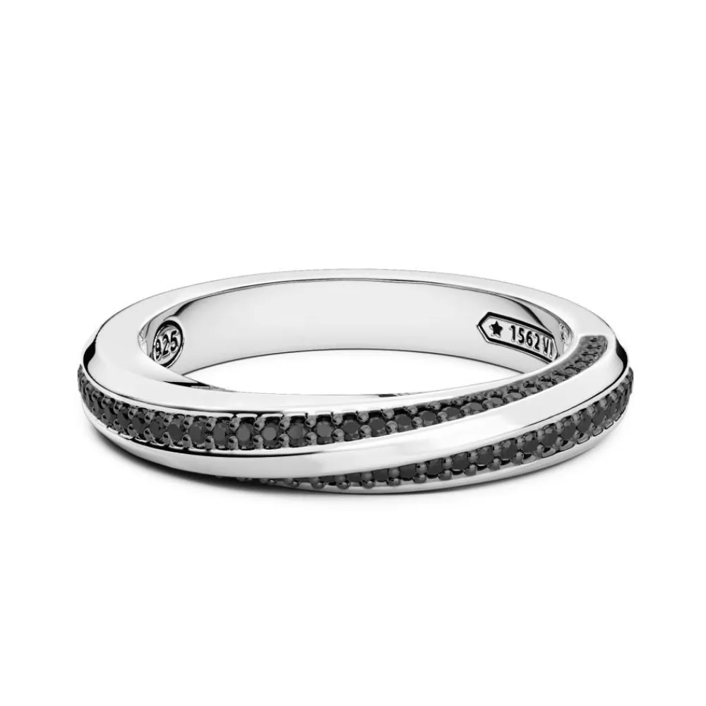 Cheap Zancan Silver And Black Stone Band Ring. Bagues