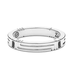 Best Sale Zancan Silver And Black Stone Band Ring. Bagues