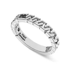 Best Sale Zancan Silver And Black Stone Band Ring. Bagues