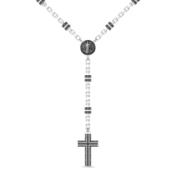Shop Zancan Silver And Black Stone Rosary Necklace. Colliers