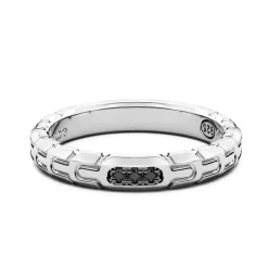 Best Sale Zancan Silver And Black Stone Band Ring. Bagues