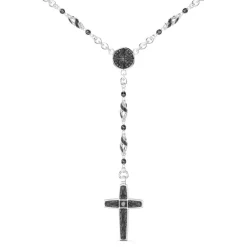 Best Zancan Silver And Black Stone Rosary Necklace. Colliers