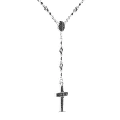 Best Zancan Silver And Black Stone Rosary Necklace. Colliers