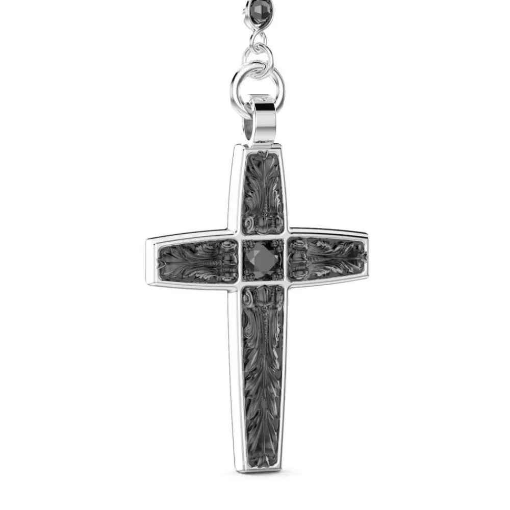 Best Zancan Silver And Black Stone Rosary Necklace. Colliers