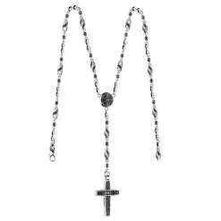 Best Zancan Silver And Black Stone Rosary Necklace. Colliers