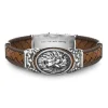 Sale Zancan Silver And Leather Bracelet With Lion. Bracelets