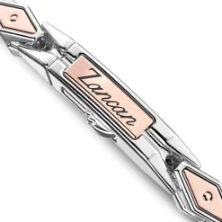 Fashion Zancan Silver And Rose Gold Men'S Bracelet. Bracelets