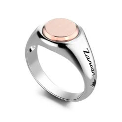 Cheap Zancan Silver And Rose Gold Circular Ring. Bagues