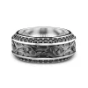 Best Sale Zancan Silver Band Ring With Black Stones. Bagues