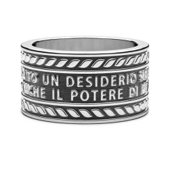 Clearance Zancan Silver Band Ring With Inscription. Bagues