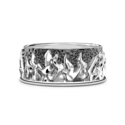 Cheap Zancan Silver Band Ring With Flames. Bagues