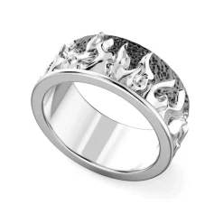 Cheap Zancan Silver Band Ring With Flames. Bagues