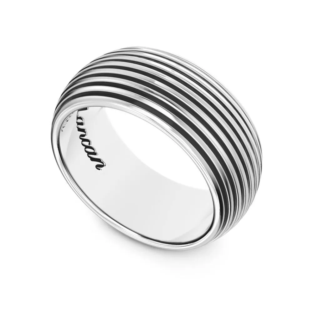 Best Zancan Silver Band Ring With Stripes. Bagues