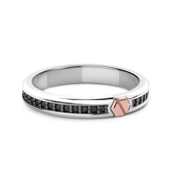 Cheap Zancan Silver Band Ring With Stones And Rose Gold Screw. Bagues