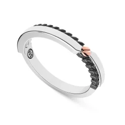 Shop Zancan Silver Band Ring With Rose Gold Screw. Bagues