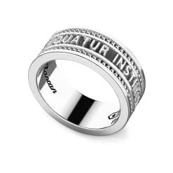Clearance Zancan Silver Band Ring With Inscription In Latin. Bagues