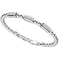 New Zancan Silver Beads Bracelet With Tags And White Stones. Bracelets