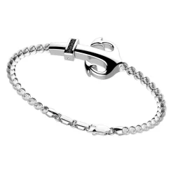 Best Zancan Silver Beads Bracelet With Anchor And Black Stones. Bracelets