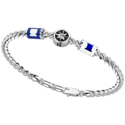 Shop Zancan Silver Beads Bracelet With Nautical Flags And Wind Rose. Bracelets