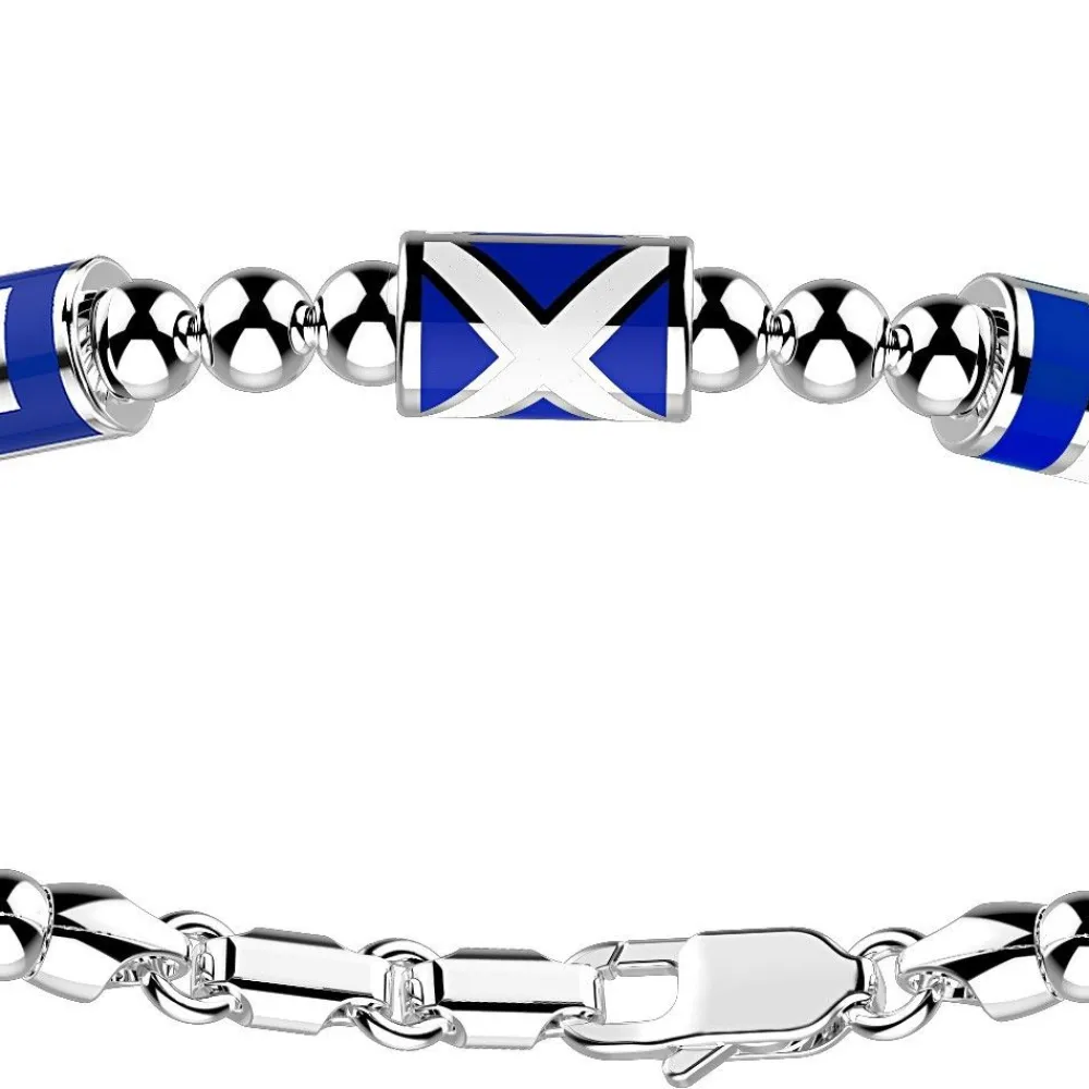 Store Zancan Silver Beads Bracelet With Three Nautical Flags. Bracelets