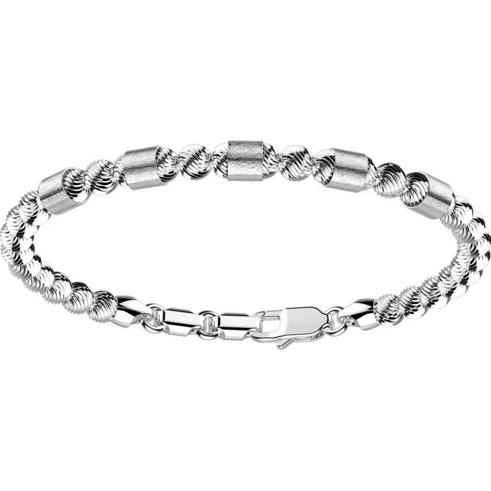 Cheap Zancan Silver Beads Bracelet With Satin Finish Inserts. Bracelets