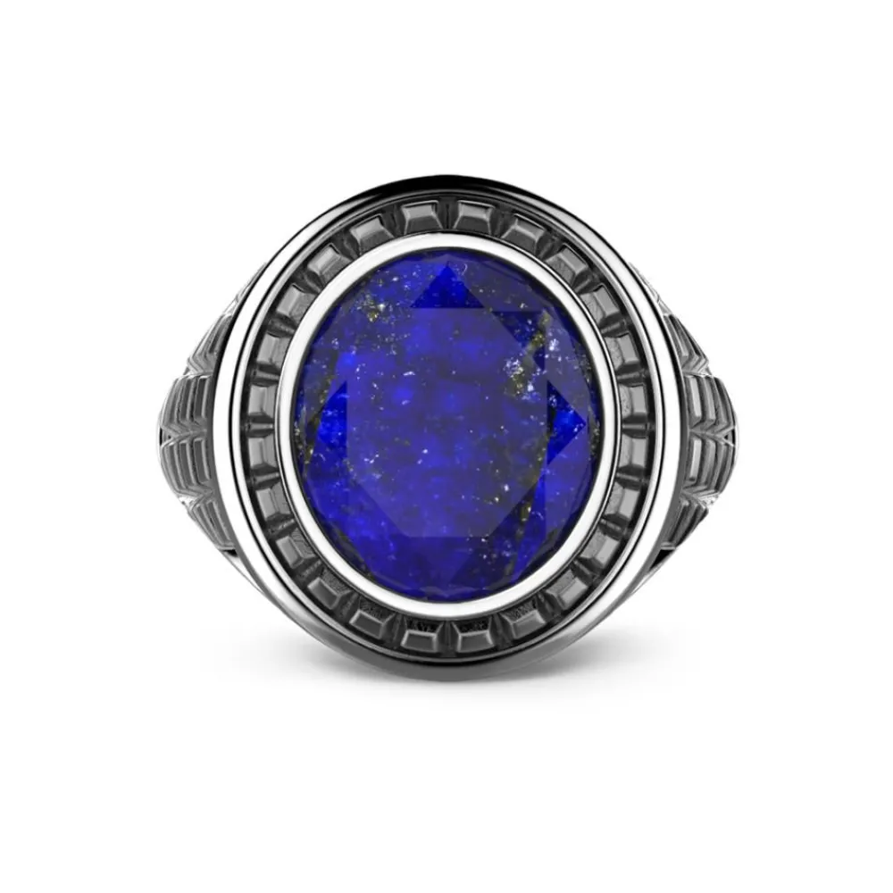 Store Zancan Silver Blue Stone Ring. Bagues