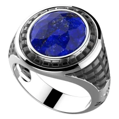 Store Zancan Silver Blue Stone Ring. Bagues
