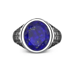 Store Zancan Silver Blue Stone Ring. Bagues