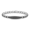Shop Zancan Silver Bracelet With Tag And Black Stones. Bracelets