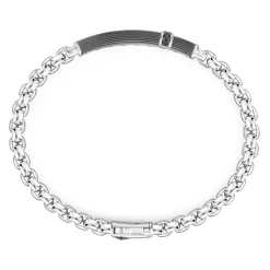 Store Zancan Silver Bracelet With Tag And Black Stones. Bracelets