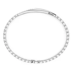 Cheap Zancan Silver Bracelet With Tag And Black Stones. Bracelets