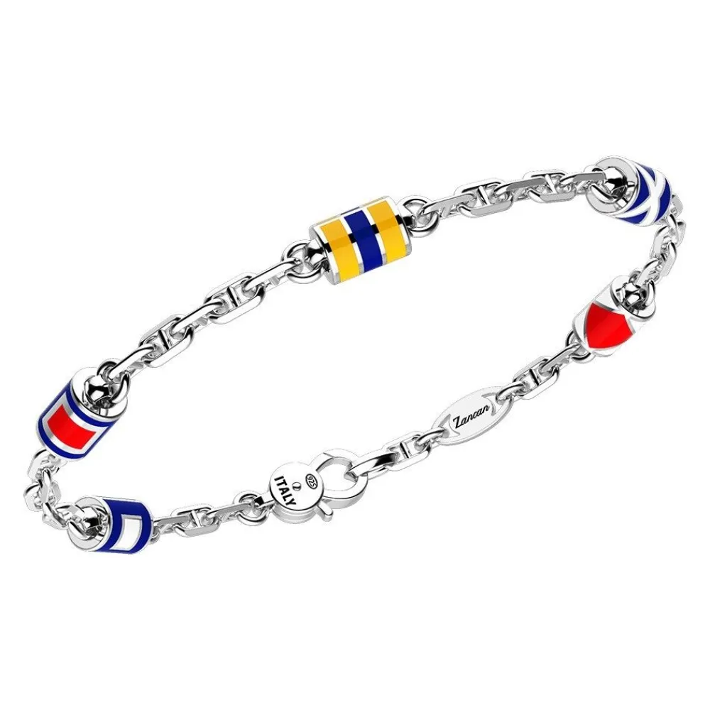 Store Zancan Silver Bracelet With Nautical Flags. Bracelets
