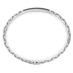 Shop Zancan Silver Bracelet With Tag And Black Stones. Bracelets