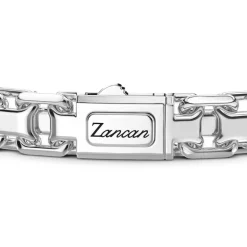 Shop Zancan Silver Bracelet With Tag And Black Stones. Bracelets