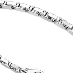 Outlet Zancan Silver Bracelet With Venetian Link And Black Stones. Bracelets