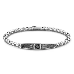 Best Zancan Silver Bracelet With Tag And Black Stone. Bracelets
