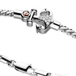 Cheap Zancan Silver Bracelet With Anchor And White Stones. Bracelets