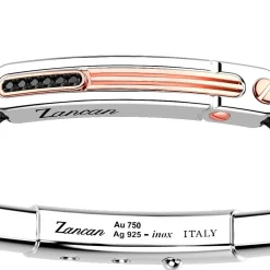 Outlet Zancan Silver Bracelet With 18K Gold Inserts, Stones And Kevlar. Bracelets
