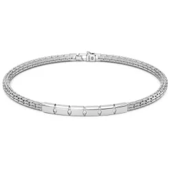 Discount Zancan Silver Bracelet With Tag And White Stones. Bracelets