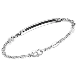 Clearance Zancan Silver Bracelet With Tag And Black Stones. Bracelets