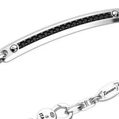 Clearance Zancan Silver Bracelet With Tag And Black Stones. Bracelets