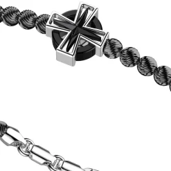 Outlet Zancan Silver Bracelet With Spheres And Greek Cross. Bracelets