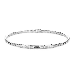 Hot Zancan Silver Bracelet With Tag And Black Stones. Bracelets
