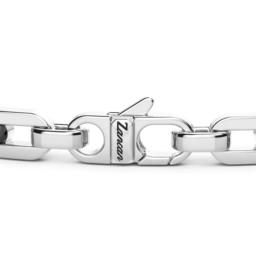 Outlet Zancan Silver Bracelet With Tag And Black Stones. Bracelets