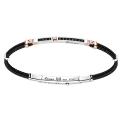 Hot Zancan Silver Bracelet With 18K Gold Inserts, Stones And Kevlar. Bracelets