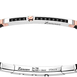 Hot Zancan Silver Bracelet With 18K Gold Inserts, Stones And Kevlar. Bracelets