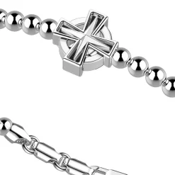 Fashion Zancan Silver Bracelet With Spheres And Greek Cross. Bracelets