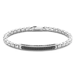 Outlet Zancan Silver Bracelet With Tag And Black Stones. Bracelets