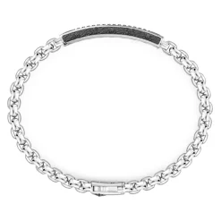 Outlet Zancan Silver Bracelet With Tag And Black Stones. Bracelets